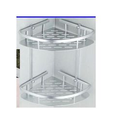 Étagère de coin de salle de bain 2 niveaux brillant
