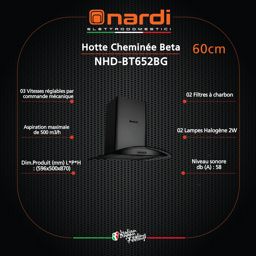 Nardi hotte cheminée 60 cm NHD-BT652S