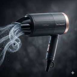 Techwood Sèche Cheveux Pliable Voyage  1300 W  TSC-1296