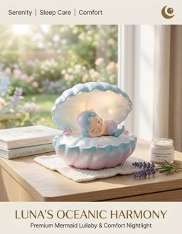 Veilleuse en forme de coquille Blue
