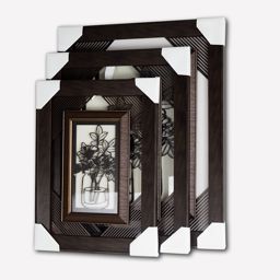 Belle décoration murale à 3 cadres en bois