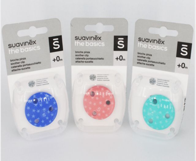 SUAVINEX Attache sucette Bleu, Rose , Vert