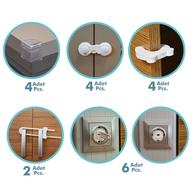 Sevibebe Kit de sécurité à la maison pour bébé 20 pièces