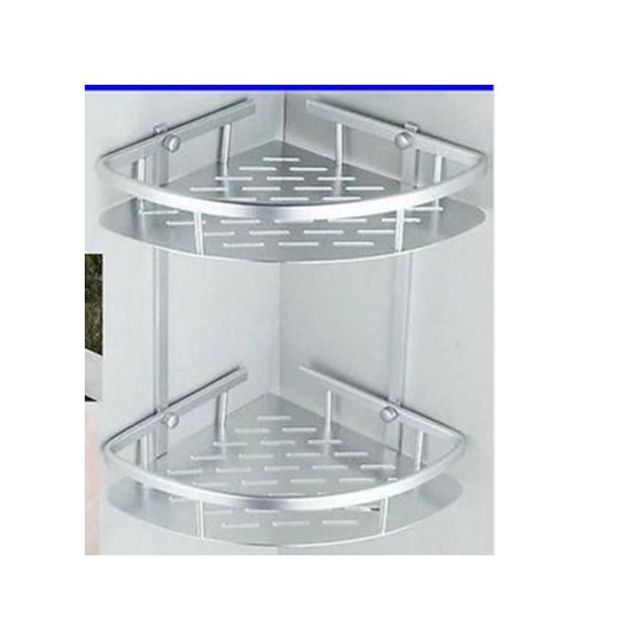 Étagère de coin de salle de bain 2 niveaux brillant