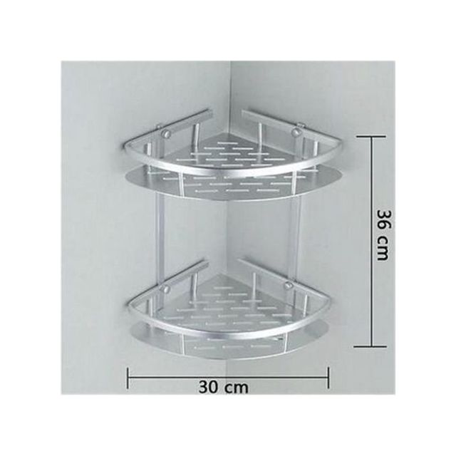 Étagère de coin de salle de bain 2 niveaux brillant