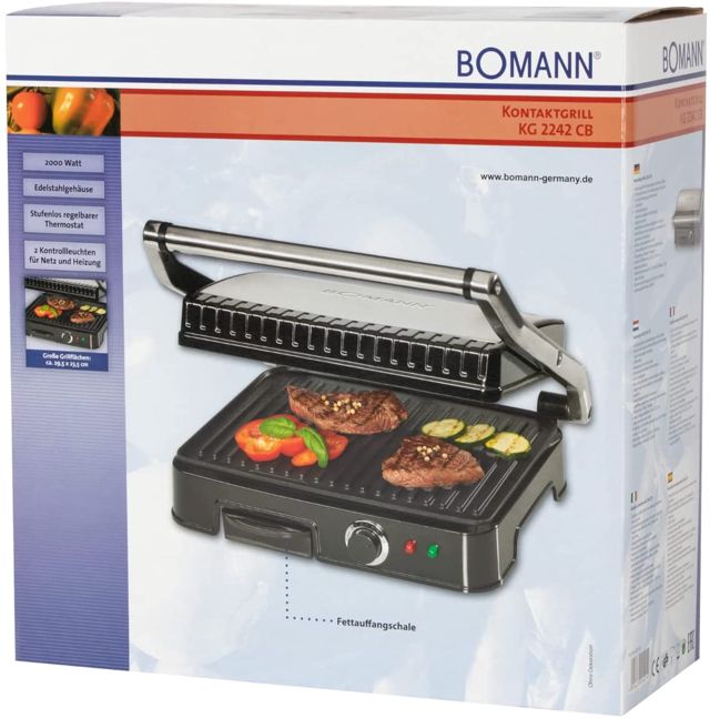 Bomann panineuse contac 2000 W Grill de contact KG 2242 CB