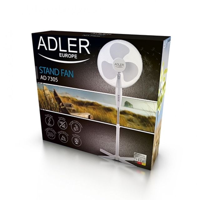 Adler Ventilateur Incliné 40 Cm 3 Vitesses 90w Ad 7305