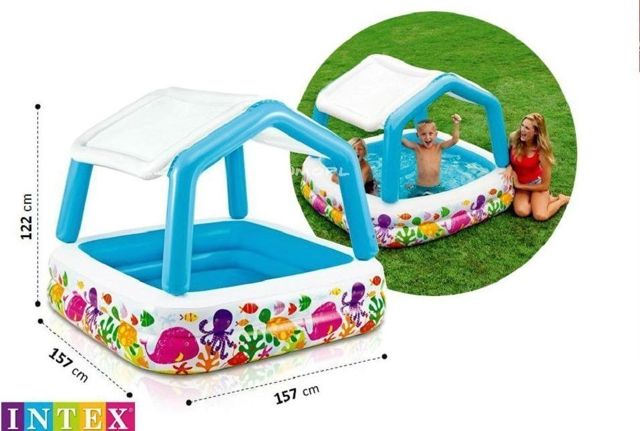 Intex 57470 Piscine d'eau pare-soleil Swin ‎157x157x122 cm
