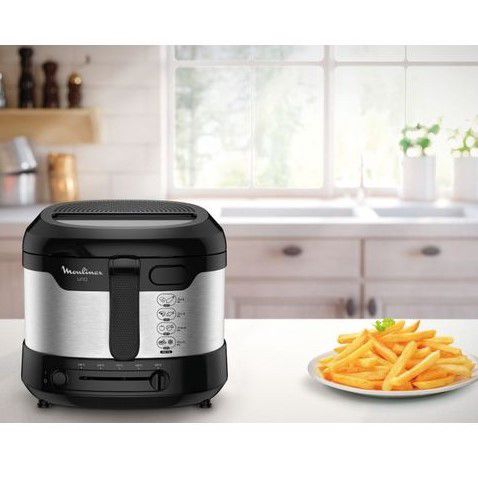 Moulinex friteuse à l'huile 1.8L 1kg Noir Gris Af215D10
