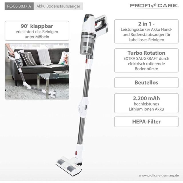 ProfiCare Aspirateur Pc-Bs 3037 Blanc Gris