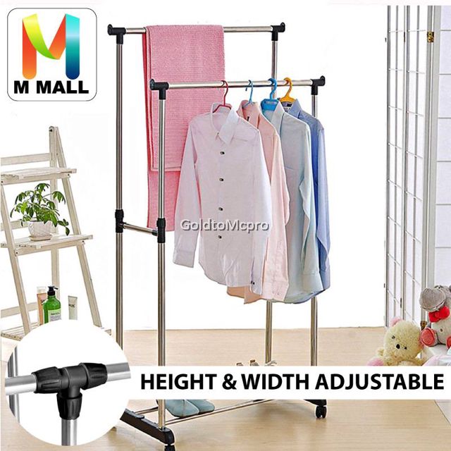 Penderie double pole inox