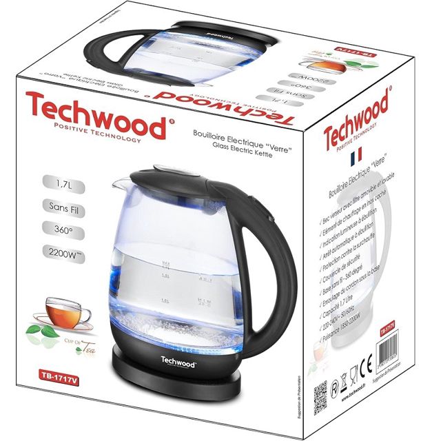 Techwood bouilloire electrique tb-1717v