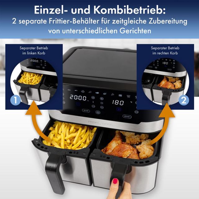 Proficook double friteuse à écran tactile PC-FR 1242 H