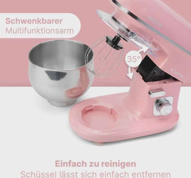 Bomann pétrin KM 6030 CB 5L 1100W pink