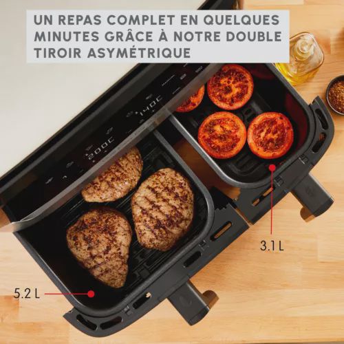 Moulinex Airfryer Double 8,3 L EZ905D20 Inox