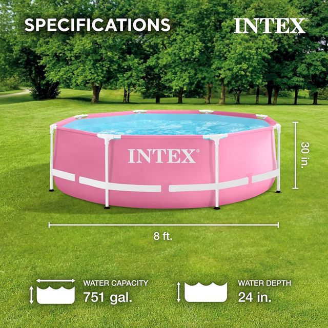 Intex piscine ronde rose 2.44x2.44 x0.76m 28290
