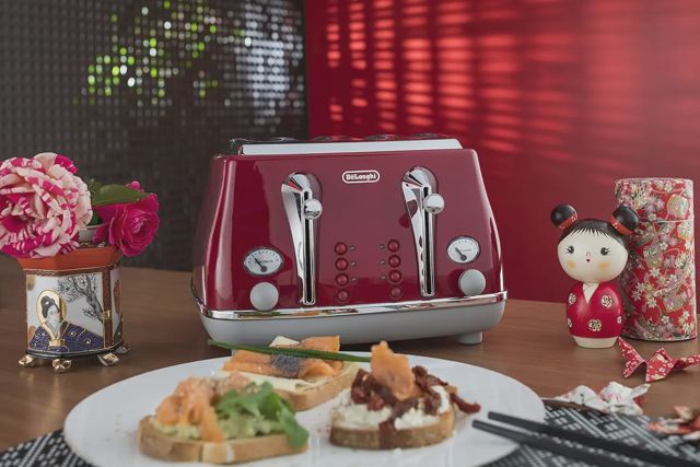 Delonghi grille-pain 4 tranches icona CTOC4003.R