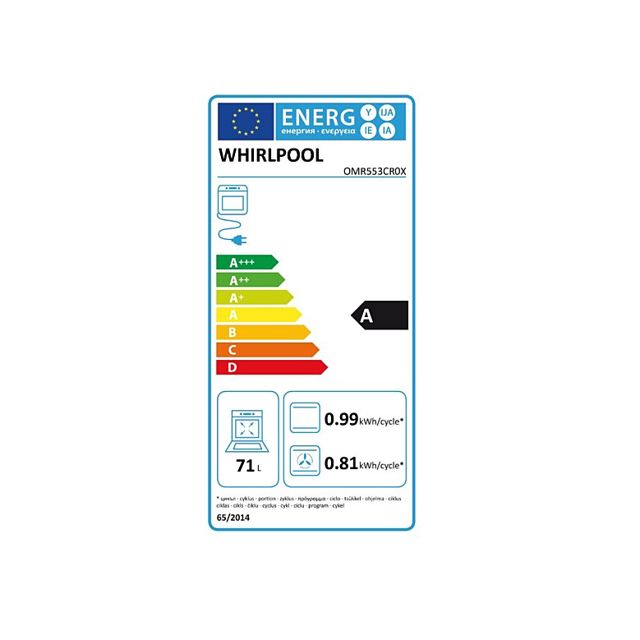 Whirlpool  four pyrolyse encastrable inox  OMR581RR1X