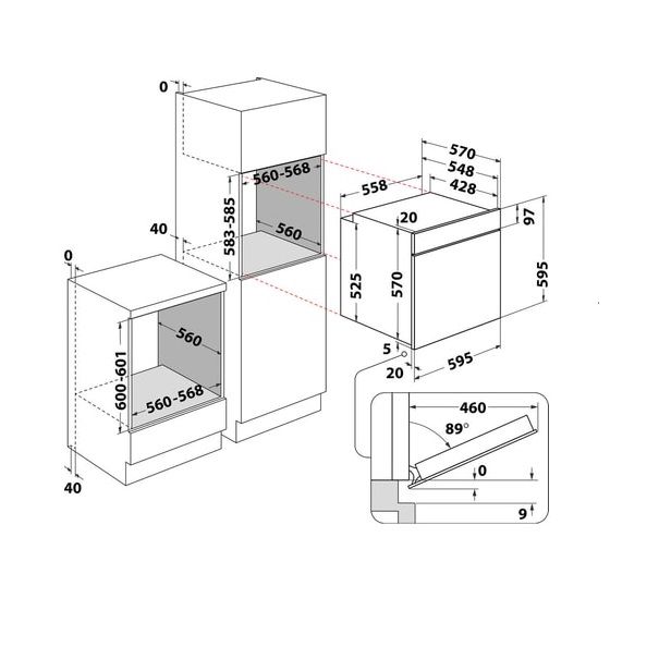 Whirlpool  four pyrolyse encastrable inox  OMR581RR1X