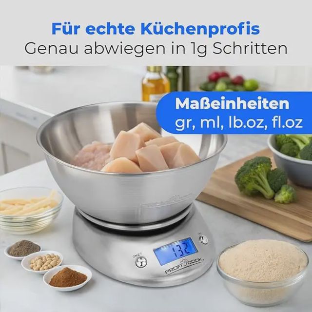 ProfiCook Balance de Cuisine PC-KW 1040 avec Bol Inox