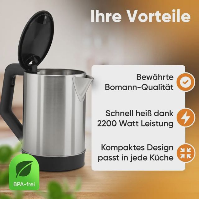 Bomann WKS 3002 CB Bouilloire Inox 1.5L 2200W