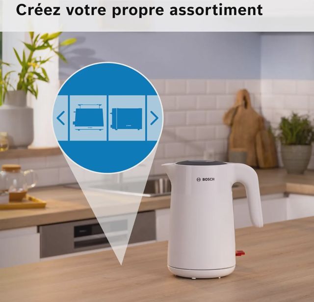 Bosch Bouilloire électrique 1.7l 2400w blanc TWK1M121
