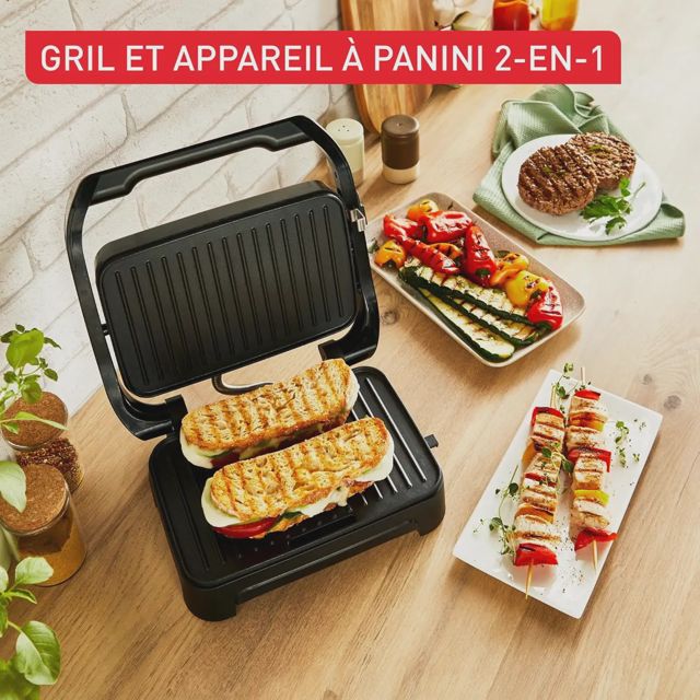 Tefal Gril et machine à panini Puissance1000 Watts GC270D10