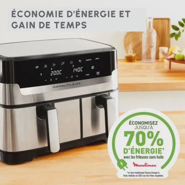 Moulinex Friteuse air fryer dual easy fry & Grill 8,3 L