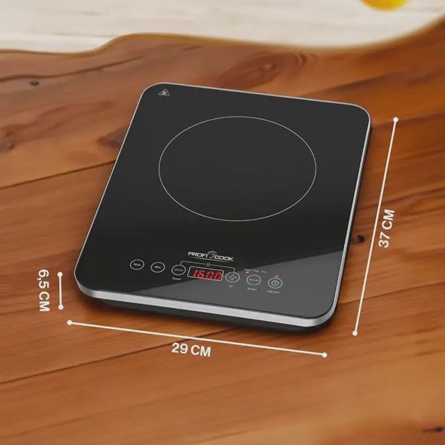ProfiCook Plaque Induction 2000 W Tactile Noire