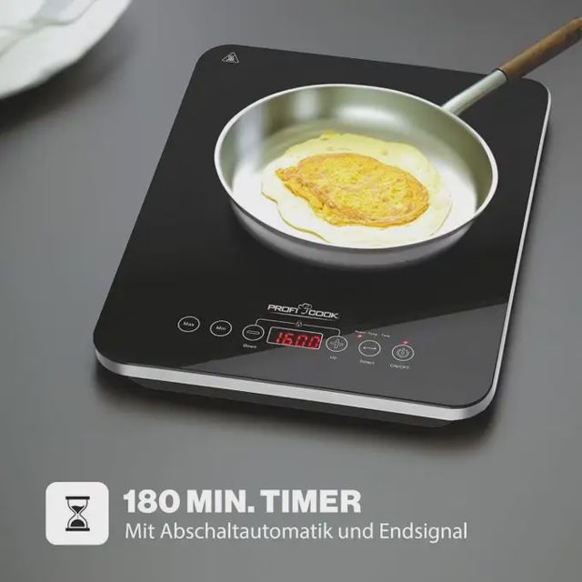 ProfiCook Plaque Induction 2000 W Tactile Noire