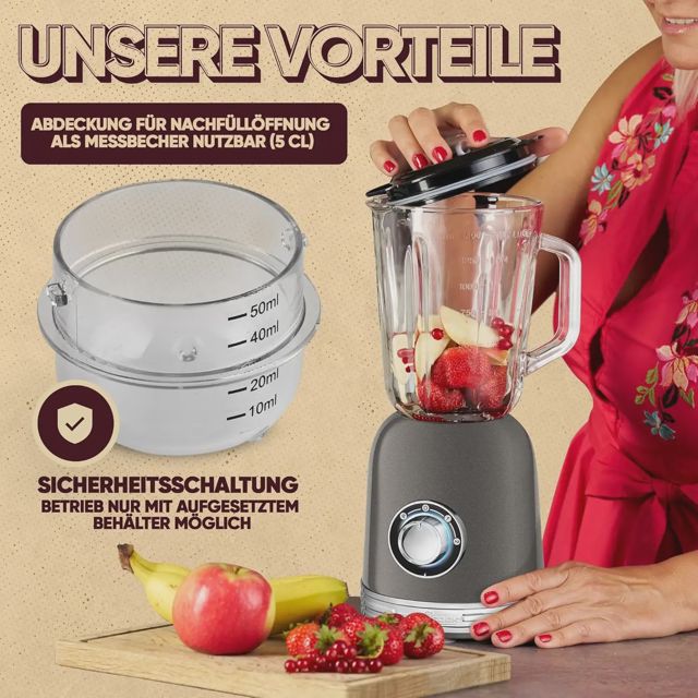 ProfiCook blender PC-UM 1195 800W 1.5 Litres grise