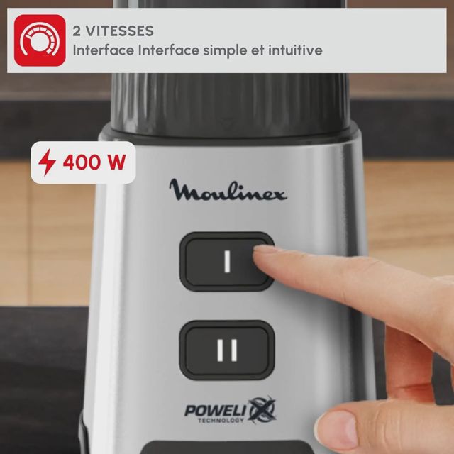 Moulinex Blender Mini mixeur compact 400 W LM17GD10