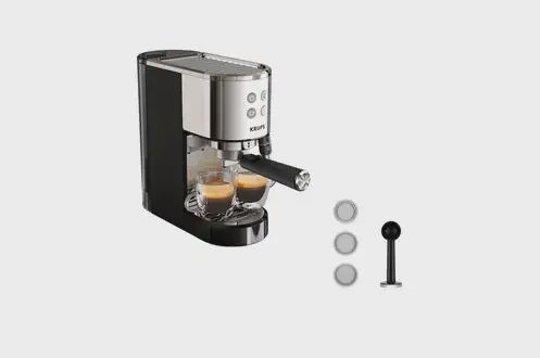 Krups XP444C10 Cafetière expresso a pompe VIRTUOSO+ inox