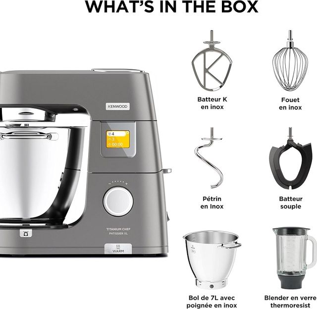 Kenwood pétrin pâtisserie titanium1400w KWL90.344SI
