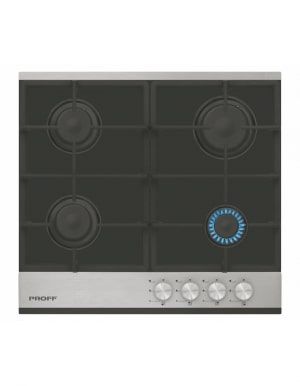 PROFF P615 Plaque de Cuisson Verre Noir Bordure Inox