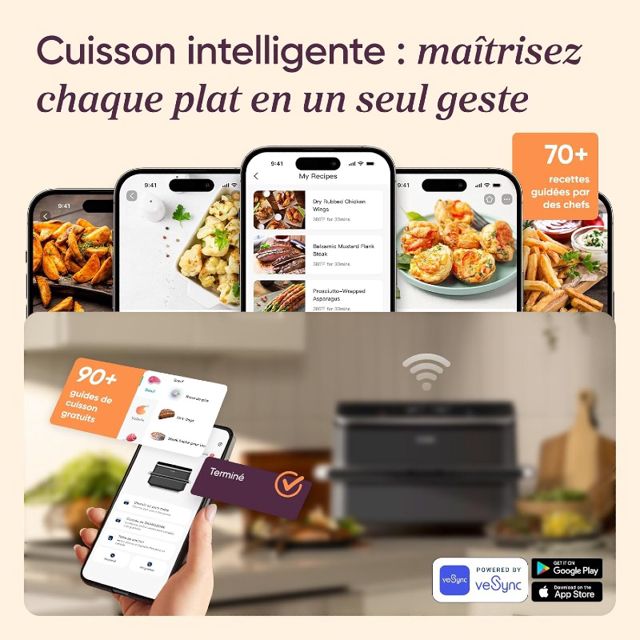 Cosori air frayer 10L twinfry friteuse smar 4 resistance