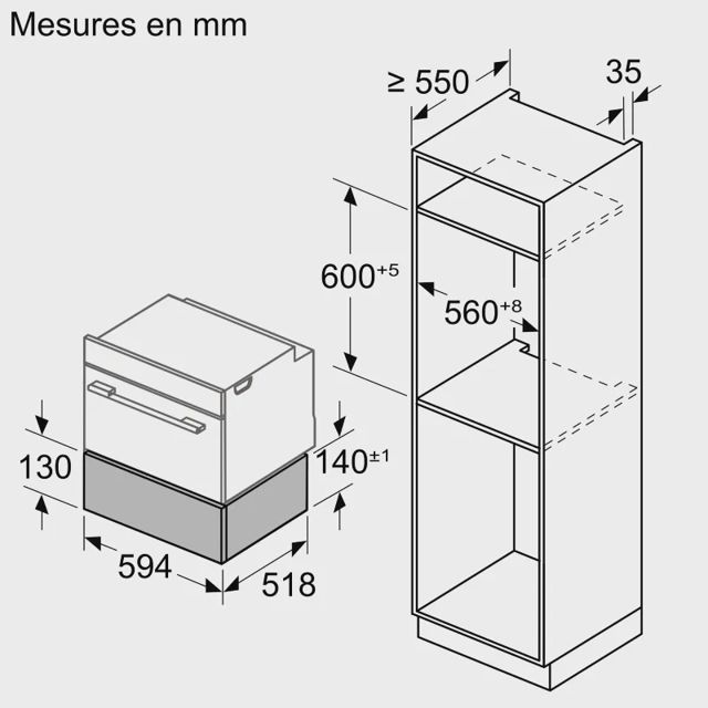Bosch tiroir chauffant Série 8 60 cm Home Connect BIC9101B1