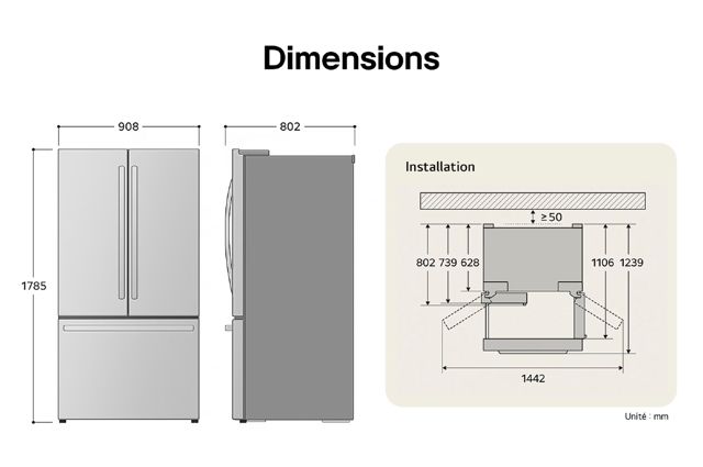 LG Réfrigérateurs Multi-portes InstaView750L  GMZ765SBHJ