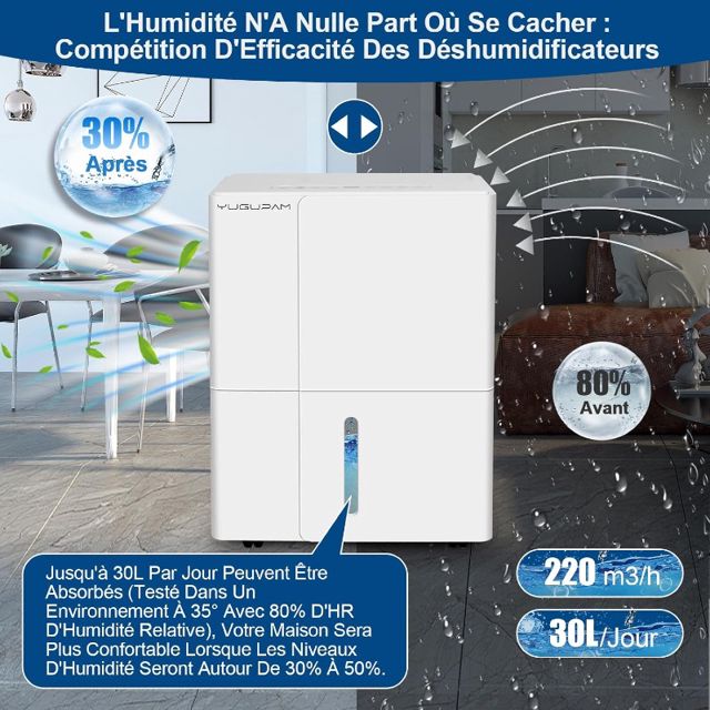 VALBERG Déshumidificateur purificateur  d'air   30L/H