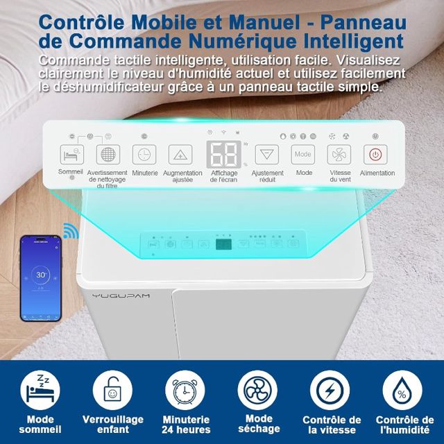 VALBERG Déshumidificateur purificateur  d'air   30L/H