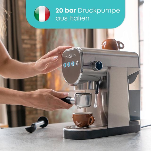 Cafetière ProfiCook 1265 Poudre et Capsules 19 Bars