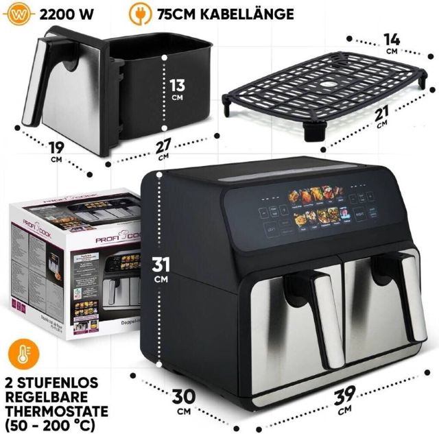 Proficook PC FR 1287 friteuse airfryer 8 litres