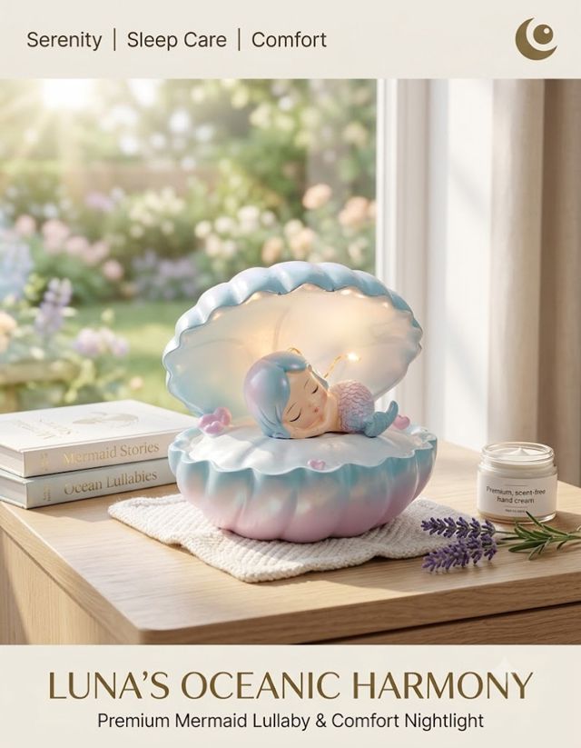 Veilleuse en forme de coquille Blue
