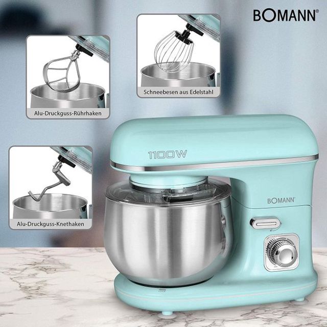 Bomann pétrin KM 6030 CB 5L 1100W mint green