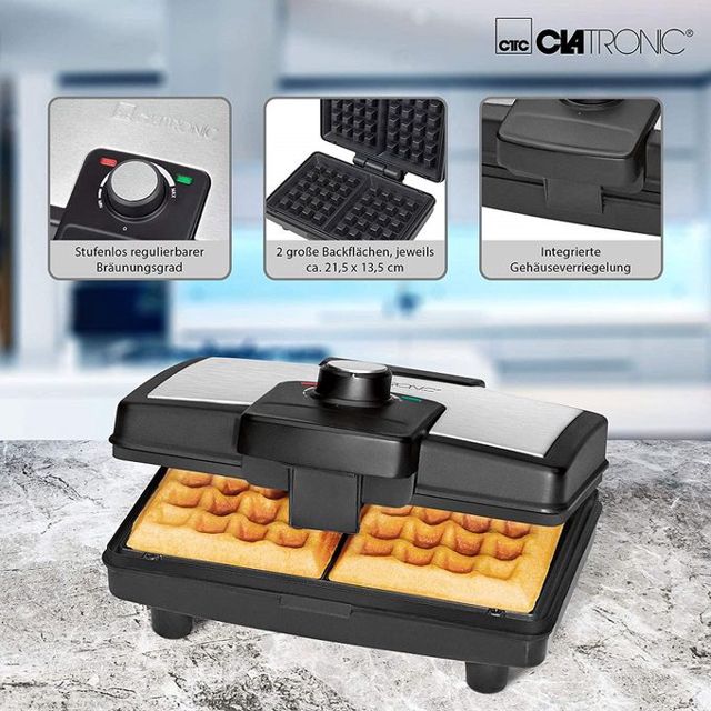 Clatronic appareil 800W  gaufrier AW 3606