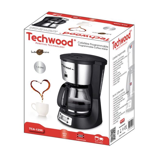 Techwood Cafetière Programmable 12Tasses Tca-1296
