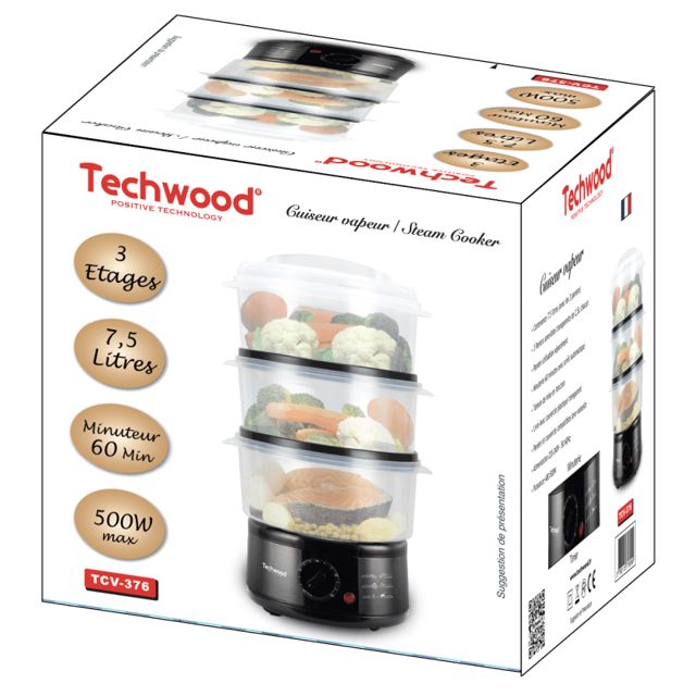 Techwood cuiseur a vapeur TCV-376