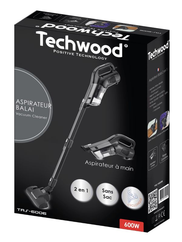 Techwood Aspirateur Balai 2 en1 600W  TAS-6006