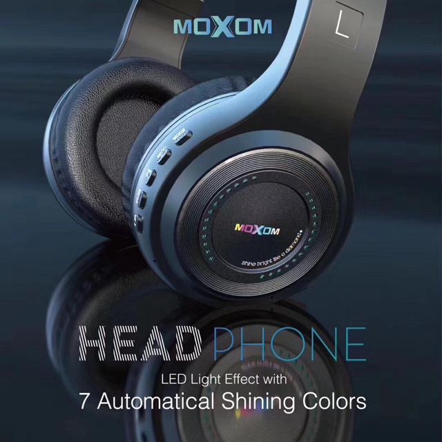 Moxom Casque Stéréo Sans Fil  Micro Sd  Mx Wl15 Noir