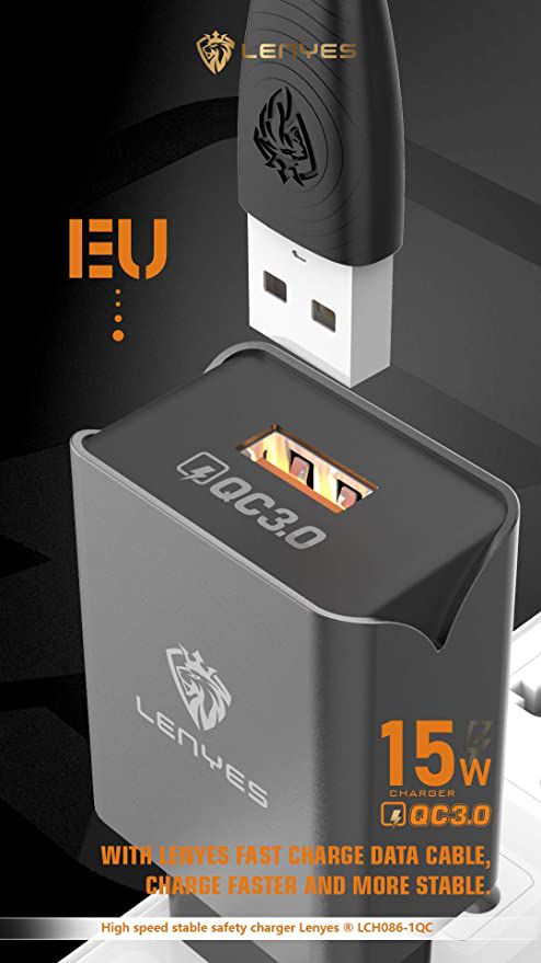 Lenyes LCH086I QC 3.0  USB chargeur universel avec câble 3A